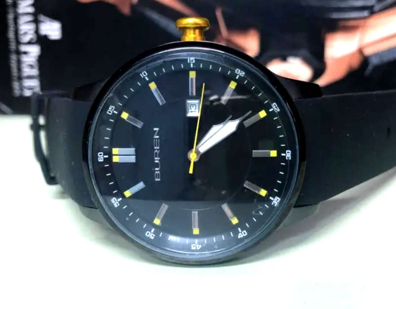 Buren Rubber Strap Men's Large dial 44mm Watch